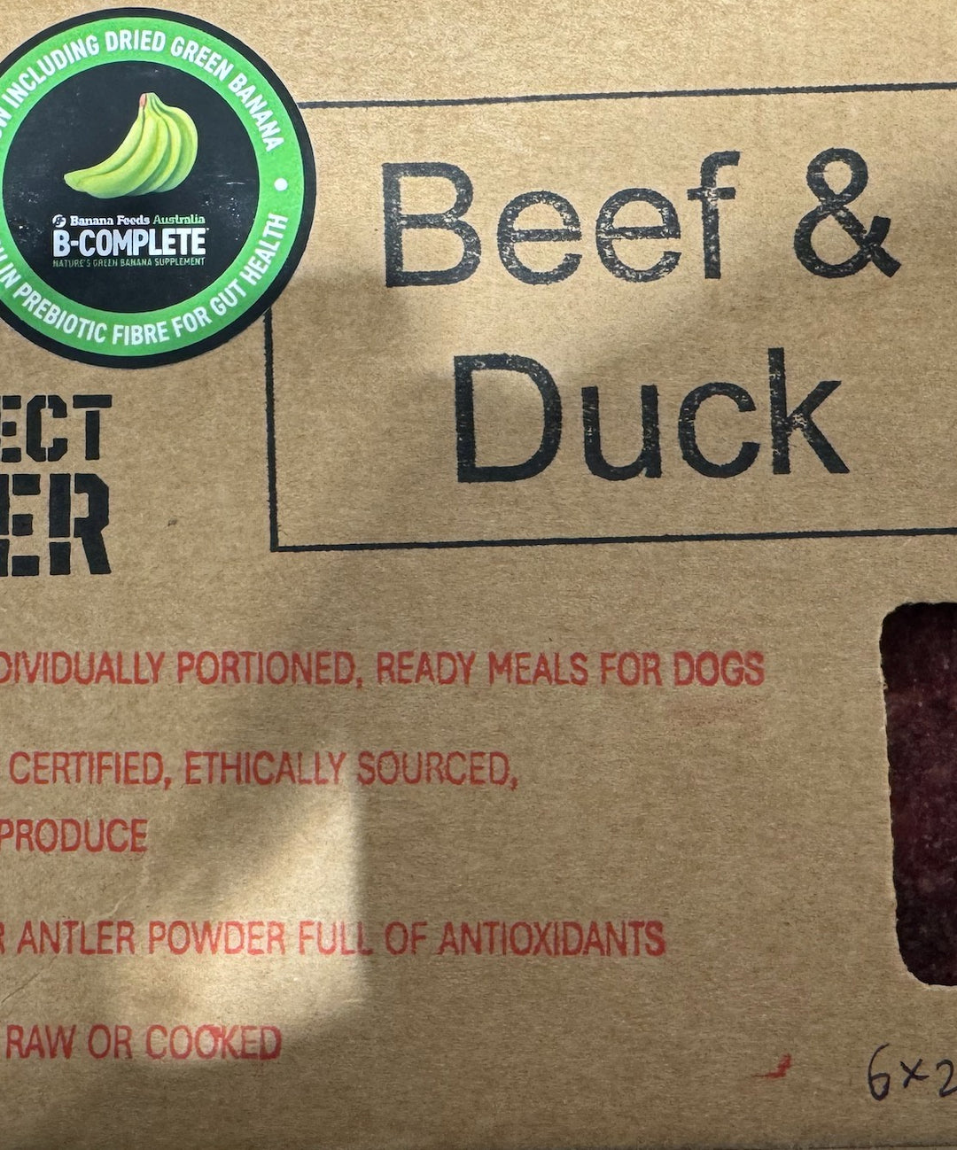 Pawfect Butcher. Raw Blend Box. Beef & Duck. 6 x 250g portions