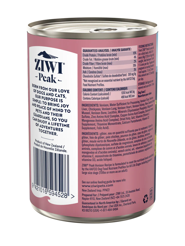 Ziwi Peak Dog Can Venison. 390g