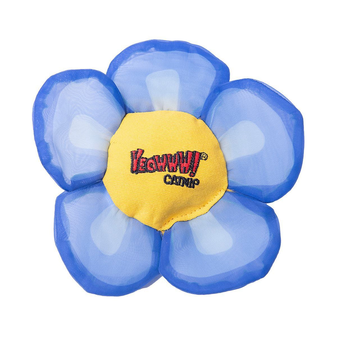 Yeowww! Daisy's Flower TopCatnip-filled Cat Toy. Blue