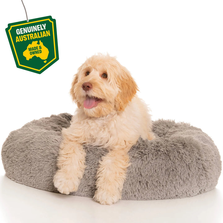 Rover. Kloud9 Teddy - Calming Dog Bed  | Grey