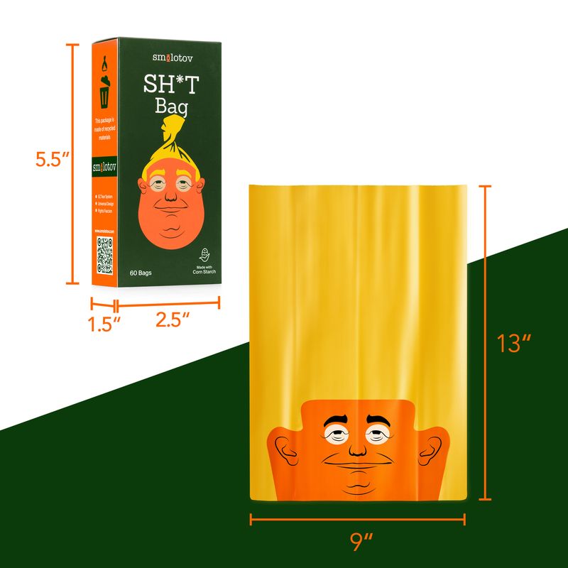 Smolotov Donald Trump Shit Poo Bags - Box of 60 bags