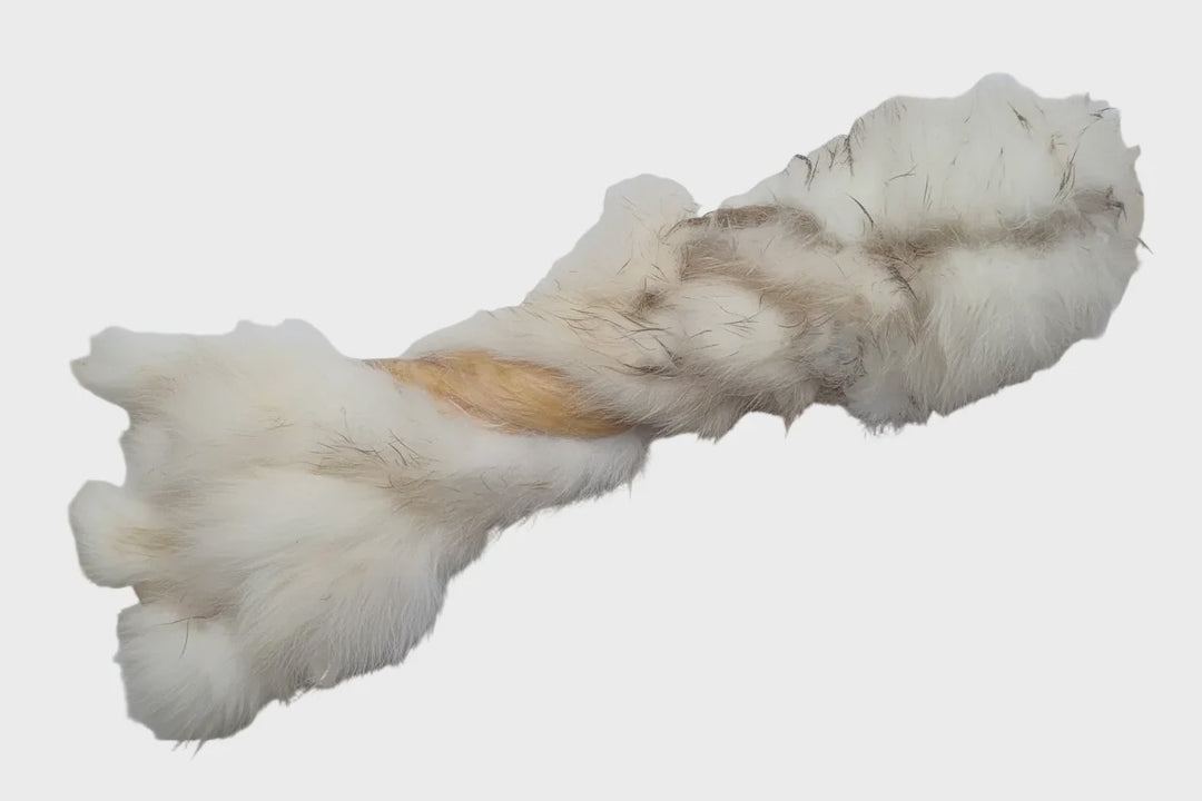 Rabbit Hide Twist with Fur White (approx 45cm)